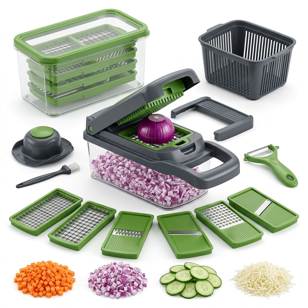 Multifunction 16-in-1 Vegetable Cutter & Slicer for Kitchen