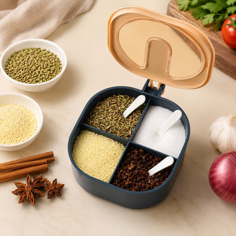 4 Grid Spice Box – Masala Kitchen Organizer