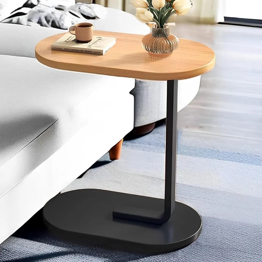 Oval C-Shaped Sofa Side Table