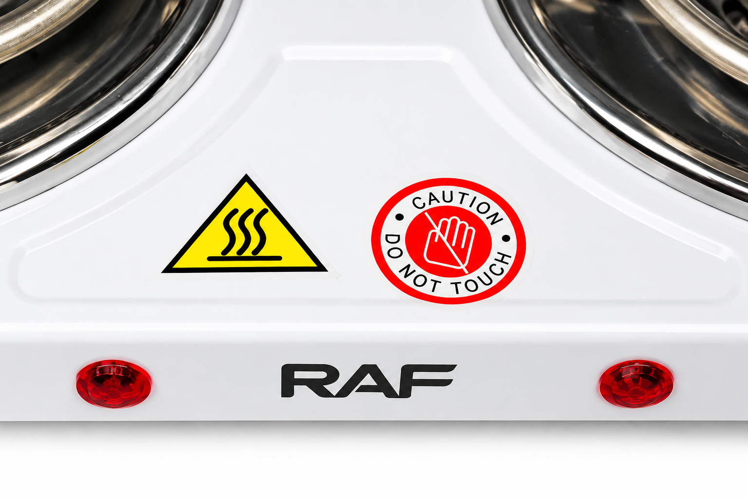 Two hot plates on the RAF electric stove